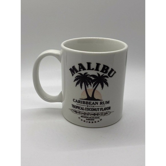 Malibu Caribbean Rum Double Sided White Ceramic coffee Mug Cup - Picture 7 of 7